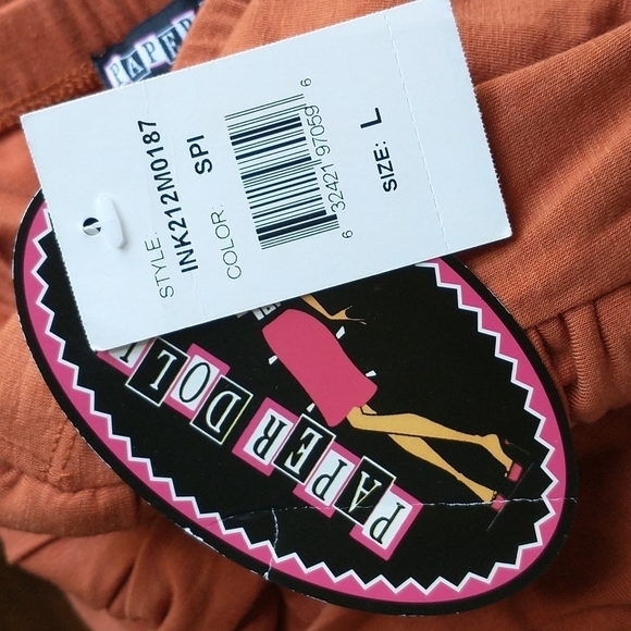 Paperdoll Strapless Dress in Rusty Orange Size L NWT - Picture 3 of 9